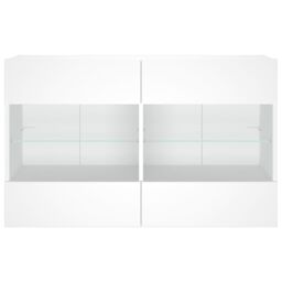 Berkfield Home TV Wall Cabinet with LED Lights White 98.5x30x60.5 cm - thumbnail 7