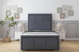 "Comfort Beds Savoy Plush Bed Frame With Mattress-50"" Upholstered in Dark Grey - Size: Single" - thumbnail 2