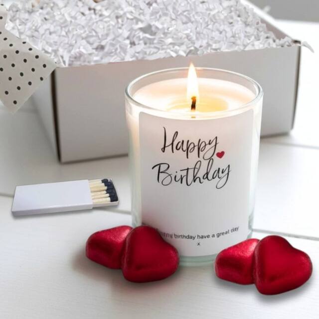 Aye Do Gifts Happy Birthday Candle Gift Set in White - image 1