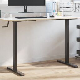 Berkfield Home Standing Desk Frame Black (94-135)x60x(70-114) cm Steel - thumbnail 1