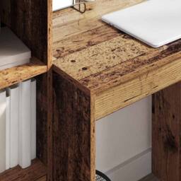 Berkfield Home Warm Writing Desk Old wood MDF 70 x 50 x 76 cm Simple Writing Desk in Brown - thumbnail 4