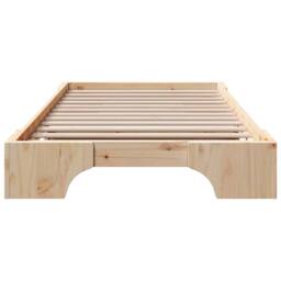 Berkfield Home Bed Frame Natural Pine Wood 100 x 200 cm Durable Bed Frame in Beige - thumbnail 5