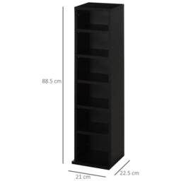 VOGREX Set of 2 CD Storage Units with Adjustable Shelves in Black - thumbnail 2