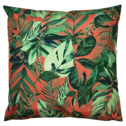 Furn Psychedelic Jungle Polyester Filled Outdoor Cushion in Coral - Size: 43 cm x 43 cm