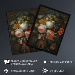 Artery8 Hanging Bouquet of Flowers Abraham Mignon Framed Wall Art Print - Size: A4 - thumbnail 2
