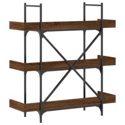 Berkfield Home Bookcase 3-Tier Brown Oak 100x33x108.5 cm Engineered Wood - thumbnail 6