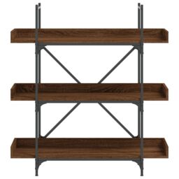 Berkfield Home Bookcase 3-Tier Brown Oak 100x33x108.5 cm Engineered Wood - thumbnail 4