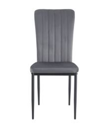 MCC Direct Set of 2 Velvet Dining Chairs Padded Upholstered Accent Chair Elle in Dark Grey - thumbnail 3