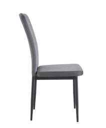 MCC Direct Set of 2 Velvet Dining Chairs Padded Upholstered Accent Chair Elle in Dark Grey - thumbnail 4