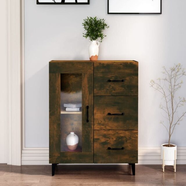 Berkfield Home Sideboard Smoked Oak 69.5x34x90 cm Engineered Wood in Brown - image 1