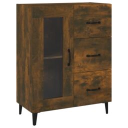 Berkfield Home Sideboard Smoked Oak 69.5x34x90 cm Engineered Wood in Brown - thumbnail 2