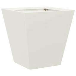 Berkfield Home Garden Planter White 30x30x30 cm Steel - Size: 30 x 30 x 30 cm