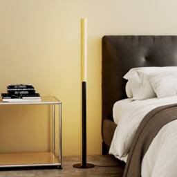 Costway Bamboo Floor Lamp Minimalist Dimmable LED Corner Lamp w/ Foot Switch in Natural - thumbnail 9