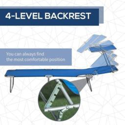 NESTLUNE Folding Sun Lounger Set of 2 w in Blue - Size: 100 cm x 15 cm - thumbnail 6