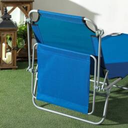 NESTLUNE Folding Sun Lounger Set of 2 w in Blue - Size: 100 cm x 15 cm - thumbnail 4