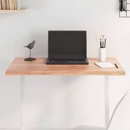 Berkfield Home Table Top Light Brown 80x50x2 cm Treated Solid Wood Oak Live Edge - Size: 80 x 50 x 2 cm - thumbnail 2
