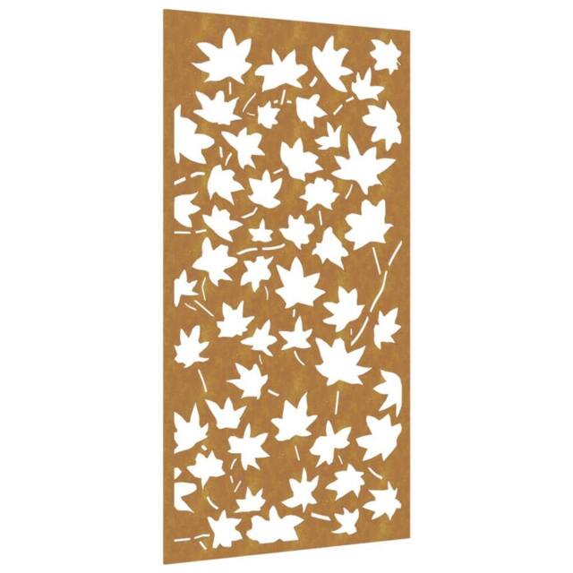 Berkfield Home Garden Wall Decoration 105x55 cm Corten Steel Maple Leaf Design in Brown - image 1