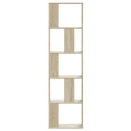 Berkfield Home Decorative Bookcase 5-Tier Sonoma Oak 45x23.5x162.5 cm Engineered Wood in Natural - thumbnail 1