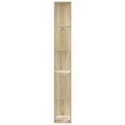 Berkfield Home Decorative Bookcase 5-Tier Sonoma Oak 45x23.5x162.5 cm Engineered Wood in Natural - thumbnail 4