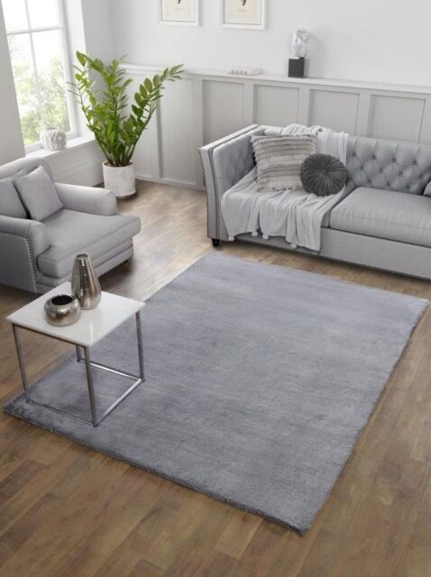 The Linen Consultancy TLC 5 Star Hotel Concept Tipped Luxury Faux Fur Silver Rug - Size: 60 cm x 100 cm