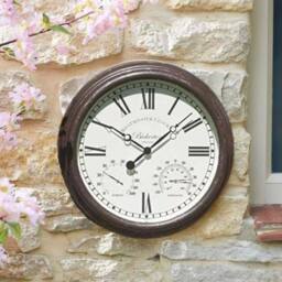 "Marco Paul 15"" Wall Clock with Thermometer - Bickerton in Brown" - thumbnail 3