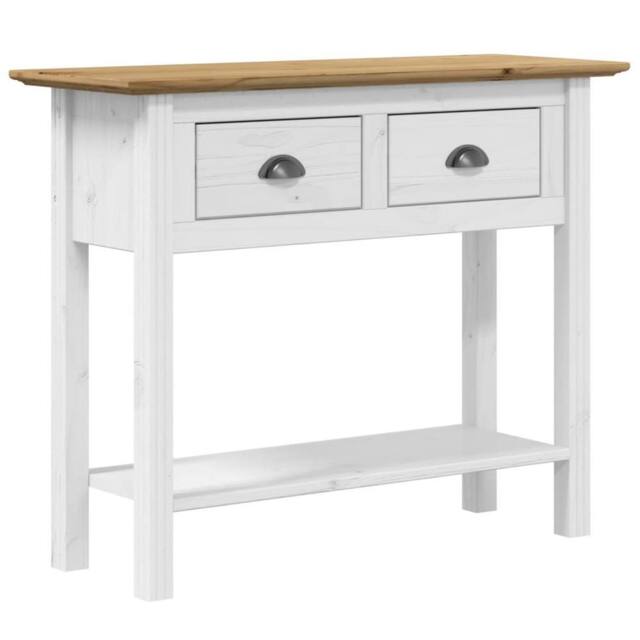 Berkfield Home Console Table BODO Brown 90x34.5x73 cm Solid Wood Pine in White - image 1