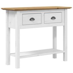 Berkfield Home Console Table BODO Brown 90x34.5x73 cm Solid Wood Pine in White