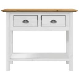 Berkfield Home Console Table BODO Brown 90x34.5x73 cm Solid Wood Pine in White - thumbnail 3