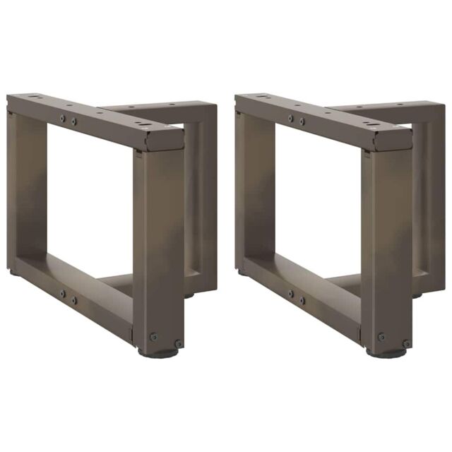 Berkfield Home Coffee Table Legs T-Shaped¬†2 pcs Natural Steel 50x25x(30-31) cm Steel in Black - image 1