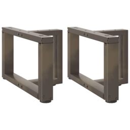 Berkfield Home Coffee Table Legs T-Shaped¬†2 pcs Natural Steel 50x25x(30-31) cm Steel in Black - thumbnail 1