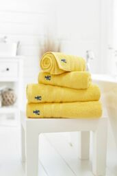 Lobster Creek Kaleidoscope 550gsm Combed Cotton Towels in Yellow