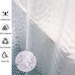 KORVIXA Effect Clear Shower Curtain With Hooks - thumbnail 4