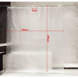KORVIXA Effect Clear Shower Curtain With Hooks - thumbnail 2