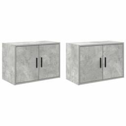 Berkfield Home Durable Garage Wall Cabinets 2 pcs Concrete Grey Engineered Wood - thumbnail 3