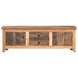 Berkfield Home TV Cabinet 120x30x40 cm Solid Acacia Wood & Reclaimed Wood in Brown - Size: 120 x 30 x 40 cm - thumbnail 1