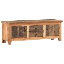 Berkfield Home TV Cabinet 120x30x40 cm Solid Acacia Wood & Reclaimed Wood in Brown - Size: 120 x 30 x 40 cm - thumbnail 2