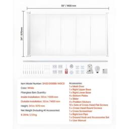 Ferand Retractable Baby Gate 870 mm Tall Extends up to 1400 mm Wide in White - thumbnail 4