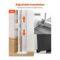 Ferand Retractable Baby Gate 870 mm Tall Extends up to 1400 mm Wide in White - thumbnail 6