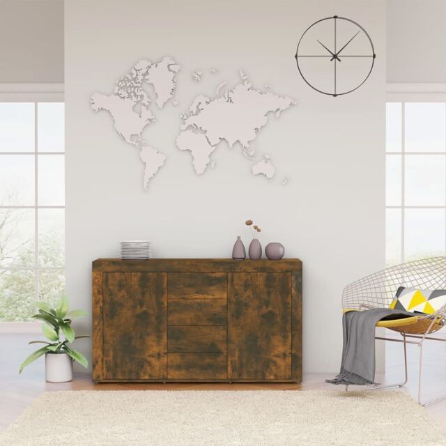 Berkfield Home Sideboard Smoked Oak 120x36x69 cm Engineered Wood in Brown - Size: 120 x 36 x 69 cm - image 1