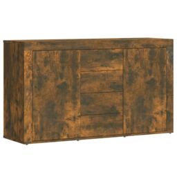 Berkfield Home Sideboard Smoked Oak 120x36x69 cm Engineered Wood in Brown - Size: 120 x 36 x 69 cm - thumbnail 2