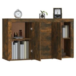 Berkfield Home Sideboard Smoked Oak 120x36x69 cm Engineered Wood in Brown - Size: 120 x 36 x 69 cm - thumbnail 4