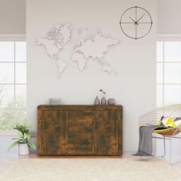 Berkfield Home Sideboard Smoked Oak 120x36x69 cm Engineered Wood in Brown - Size: 120 x 36 x 69 cm - thumbnail 1