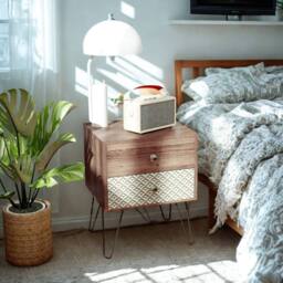FURNOS Bohemian Inspired Bedside Table Nightstand With 2 Drawers in Brown - thumbnail 3