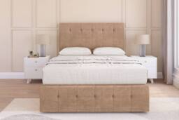 "Sloomy Cambridge Naples Divan Base 4 Drawers-54"" Headboard & 12"" Footboard in Light Sand - Size: Super King" - thumbnail 1