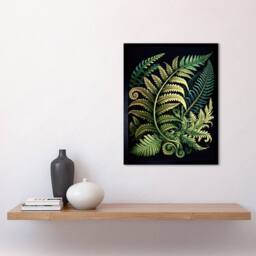 "Artery8 Ernst Haeckel Style Fern Fronds Leaf 12x16"" Framed Art Print in Green - Size: W12"" x H16""" - thumbnail 2
