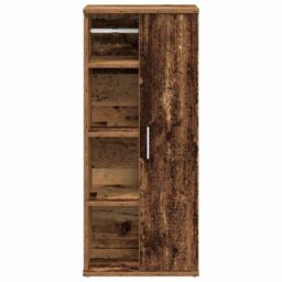 Berkfield Home Bathroom Cabinet with Roll Holder Old Wood 39x22x90 cm in Brown - Size: 39 x 22 x 90 cm - thumbnail 4