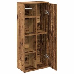 Berkfield Home Bathroom Cabinet with Roll Holder Old Wood 39x22x90 cm in Brown - Size: 39 x 22 x 90 cm - thumbnail 5
