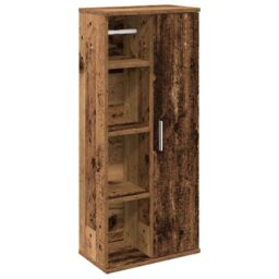 Berkfield Home Bathroom Cabinet with Roll Holder Old Wood 39x22x90 cm in Brown - Size: 39 x 22 x 90 cm - thumbnail 2