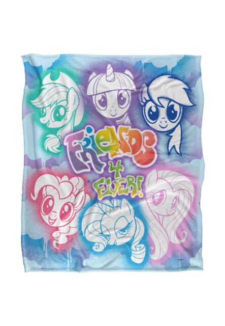 My Little Pony Friends 4 Ever Silky Touch Super Soft Throw Blanket 152 X 127 cm in White - image 1