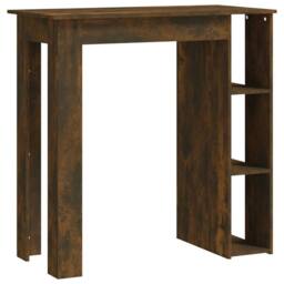 Berkfield Home Bar Table with Shelf Smoked Oak 102x50x103.5 cm Engineered Wood in Brown